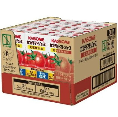 カゴメ　トマトジュース食塩無添加　２００ｍｌ　１ケース　１２本入