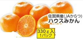 佐賀県産（ＪＡからつ）　ハウスみかん　３３０ｇ入・１パック