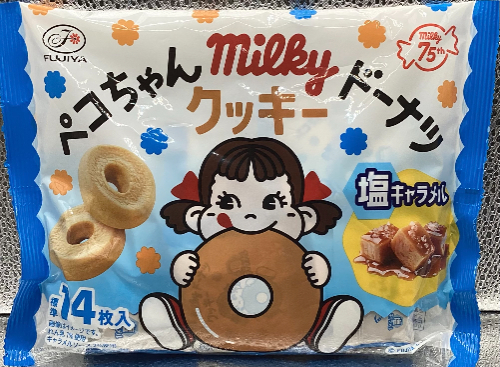 不二家　ペコちゃんミルキードーナツクッキー（塩キャラメル）